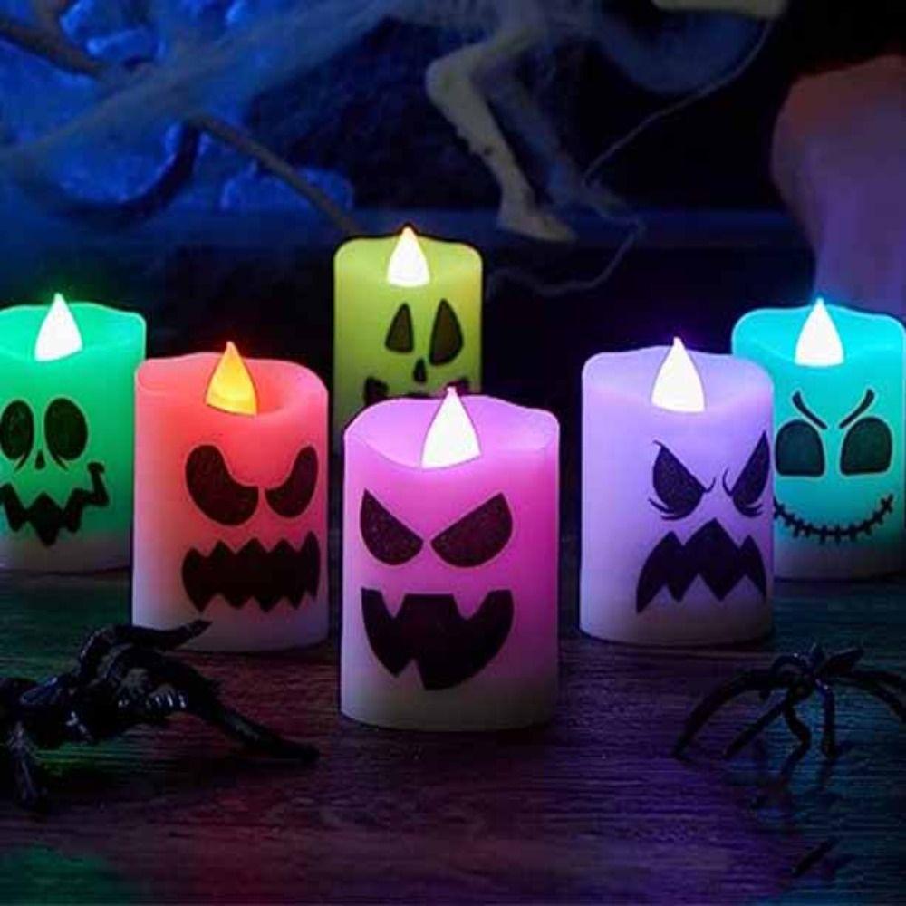 

Беспламенный светодиодный набор свечей ABS Tealight свечи Ужасная электронная свеча Хэллоуин
