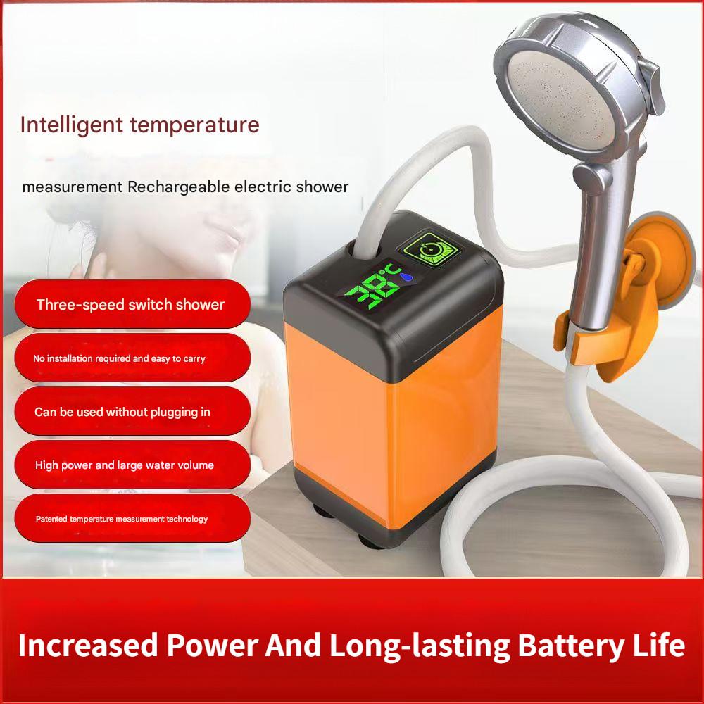 Outdoor Camping Portable Electric Shower Pump USB Rechargeable 3 Water Output Mode IPX7 Waterproof Shower Equipment