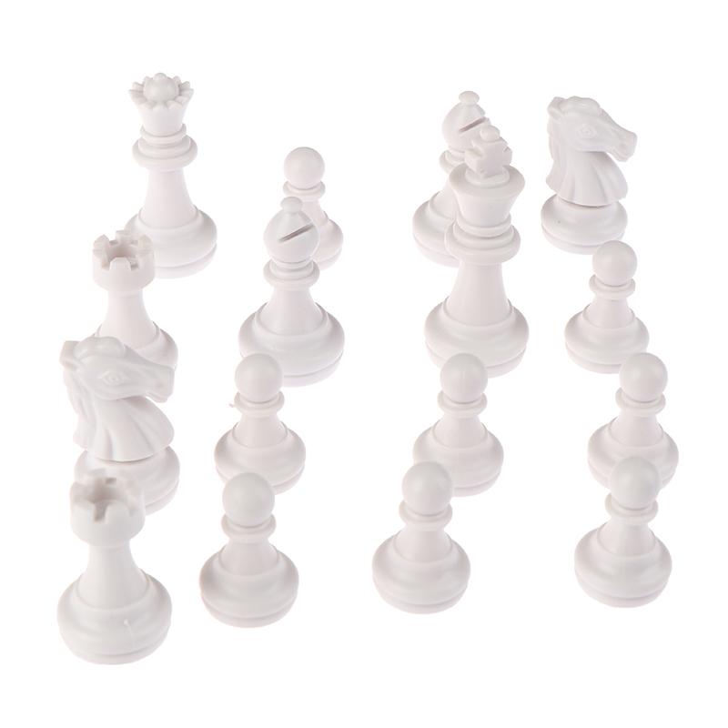 1Sada 32 ks Šachová sada Plastový PS materiál Modrá a bílá Středověké šachové hry pro dospělé Cestovní šachové figurky Hry Dětské hračky