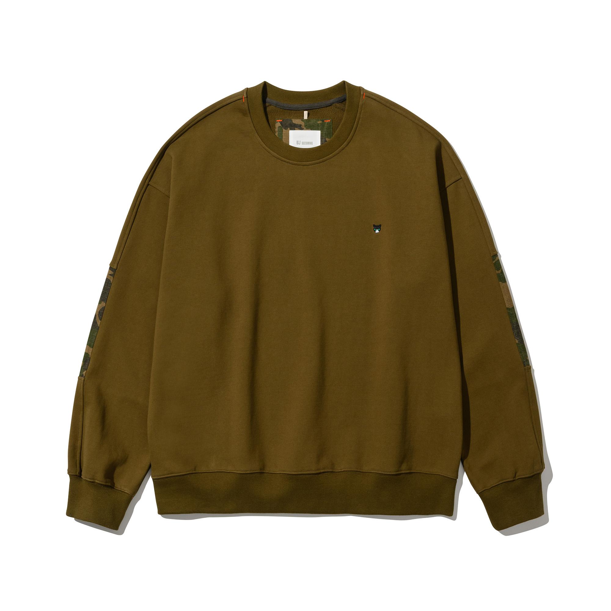 Ujb Coming Camo Color Block Sweatshirt Khaki M