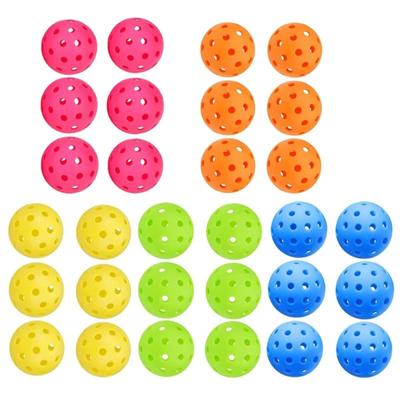 6pcs/set Luminous Pickleball Ball 40 Holes High Visibility Glow In The Dark Pickleball With Mesh Bag