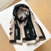 Camellia cashmere scarf women's winter senior sense versatile thickened warm scarf air conditioner shawl