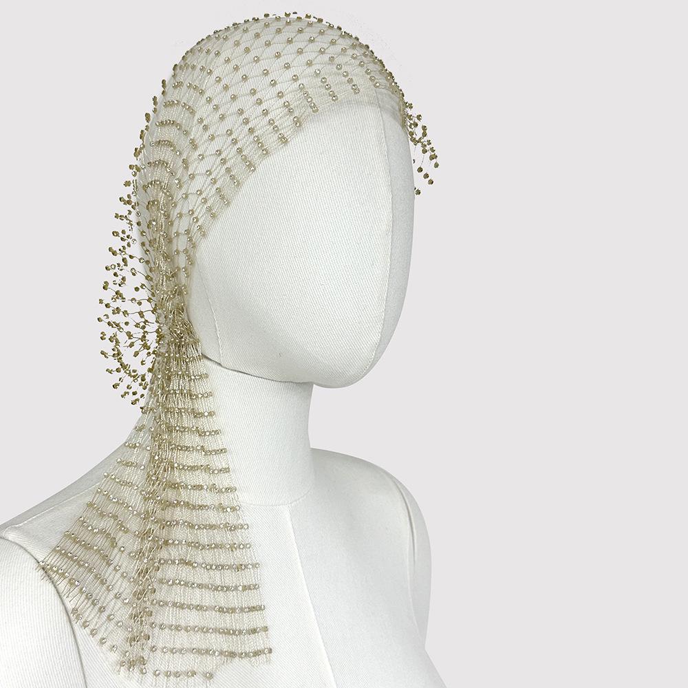 Shimmering Rhinestone Fishnet Hat: Handmade, Hollow Design for Parties