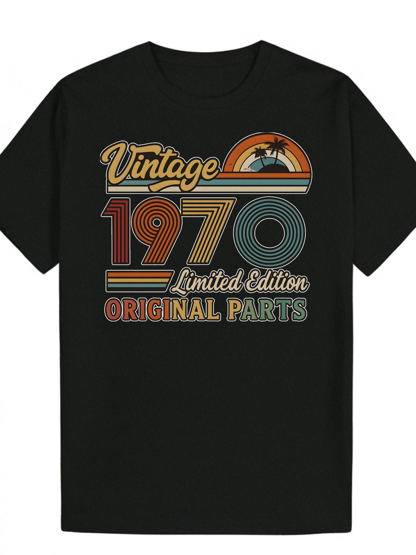 Vintage 1970 Limited Edition Graphic T-shirt - Casual Crew Neck XXXXL