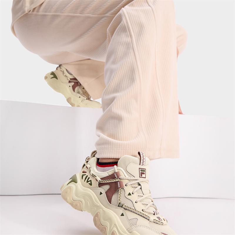 FILA Fluid 5 Cat Paw Shoes 5.0 Fashion Trend Low Top Casual Shoes Women sneaker Yellow White F12W432101FTP