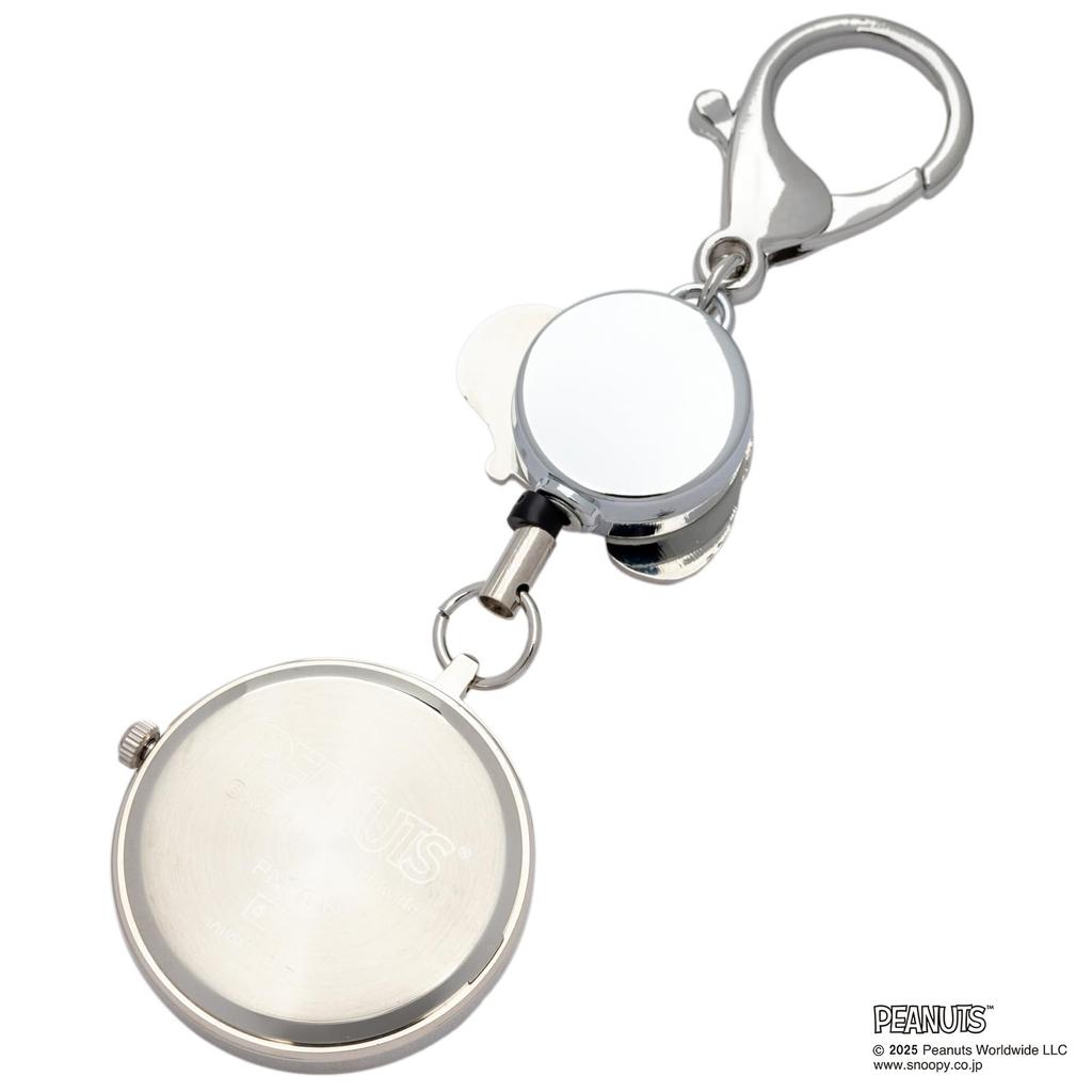 FIELD WORK Keychain Watch for Women, Analog, Snoopy, Epolil Watch S, Silver, PNT045-1