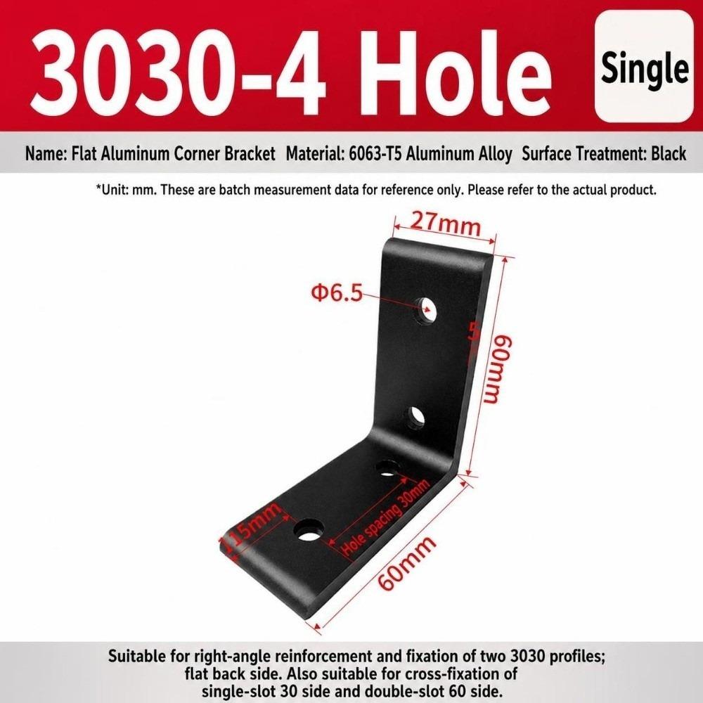Flat Shape Aluminum Angle Bracket Solid Body Right Angle Bracket For Workbench Build