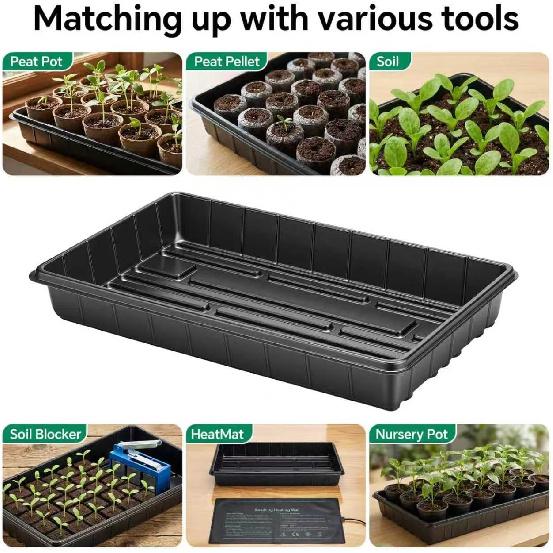 10 Pc Trays,Plant Tray, Seed Tray, Seedling Tray, Propagation Tray, Plant Trays For Seedlings, Planting Trays, Seedling Starter Tray(No Drain Holes)