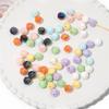 Acrylic Milk Series Small Wool Flower Ball Beads for DIY Jewelry 5 Pcs