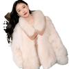 Big fur collar imitation fur coat women's winter new plush thickened fur coat fluffy light