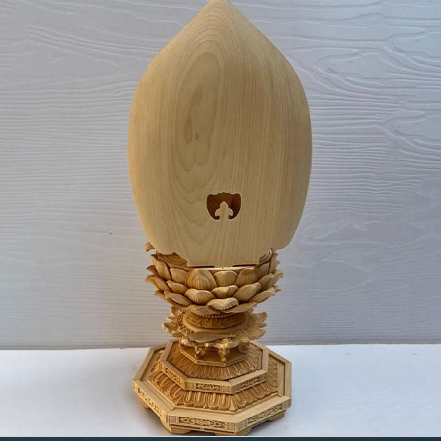 Buddhist Nyoirin wood carving made from cypress total height wooden carved Buddha statue statue, Kannon, high-quality wood, 32cm,