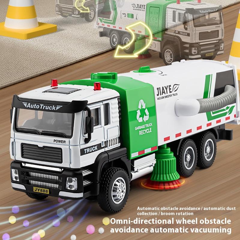 1/50 Vacuum Cleaning Truck Alloy Diecast Model Urban Sanitation Series Toys Hight Simulation Sound Light Toy Birthday Presents