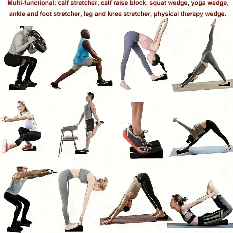 1 Pair Yoga Slant Boards for Deep Squats, Wedge Blocks for Fitness Weight Training, EVA Calf Elevation Stretching, And Heel Lift Incline Boards
