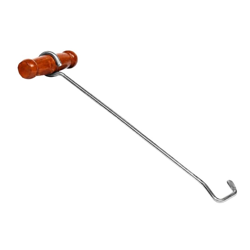 Stable Change Footwear Tool with Wooden Handle, Tall Footwear Removal Hook and Metal Frame for Daily Wear Use Daily