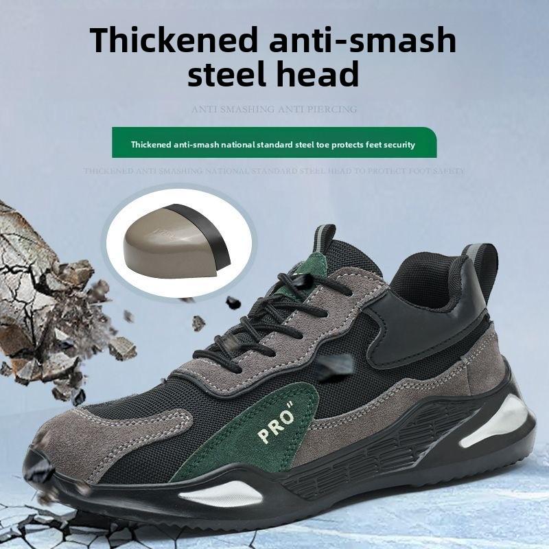 Men's Safety Shoes Steel Toe Men's Shoes Anti-smash Anti-puncture Working Boots Wear-resistant Slip-Resistant Breathe Sneakers