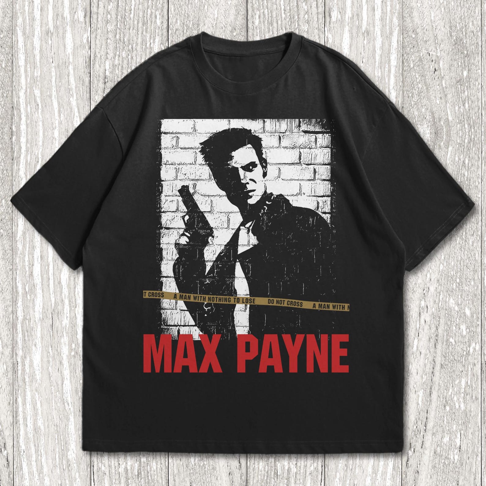 Футболка Max Payne, Винтажная футболка по видеоиграм, Ретро-футболка с игровым принтом, Подарок для Neo Noir Геймера, Футболка «Человек, которому нечего терять» XL