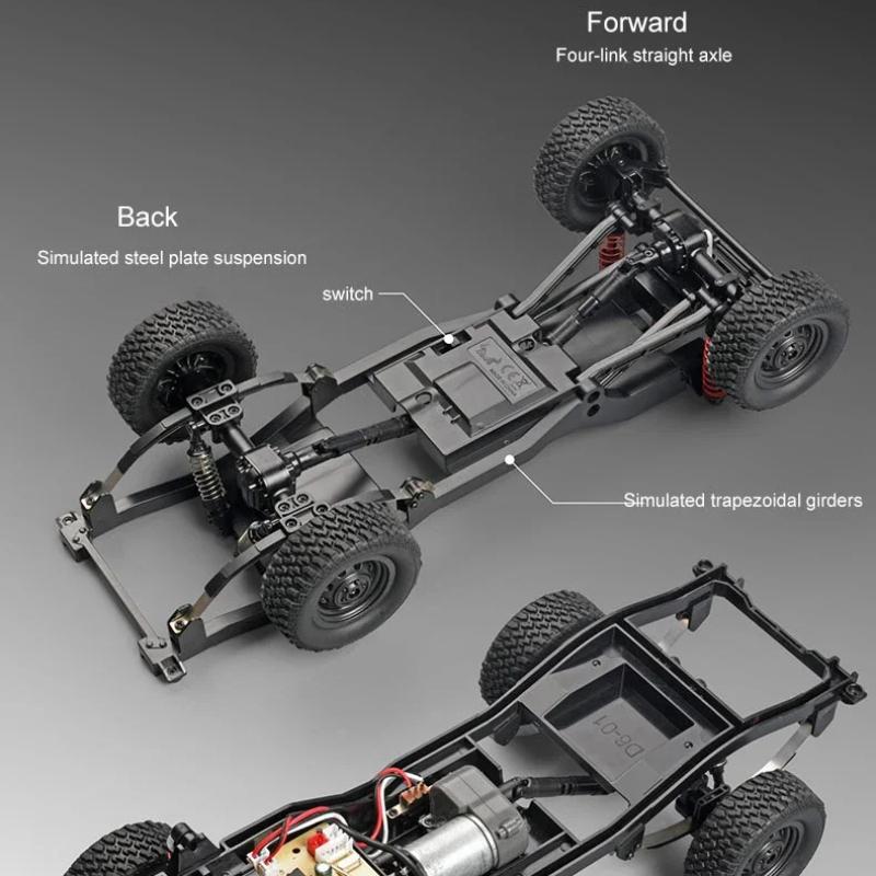 Reîncărcabil 1:12 Mașinuță RC la Scară Mare MN82 Faruri Controlabile Îmbunătățite Mașină Off-Road cu Tracțiune Integrală 2.4G Camionetă Jucărie pentru Cadouri Copii