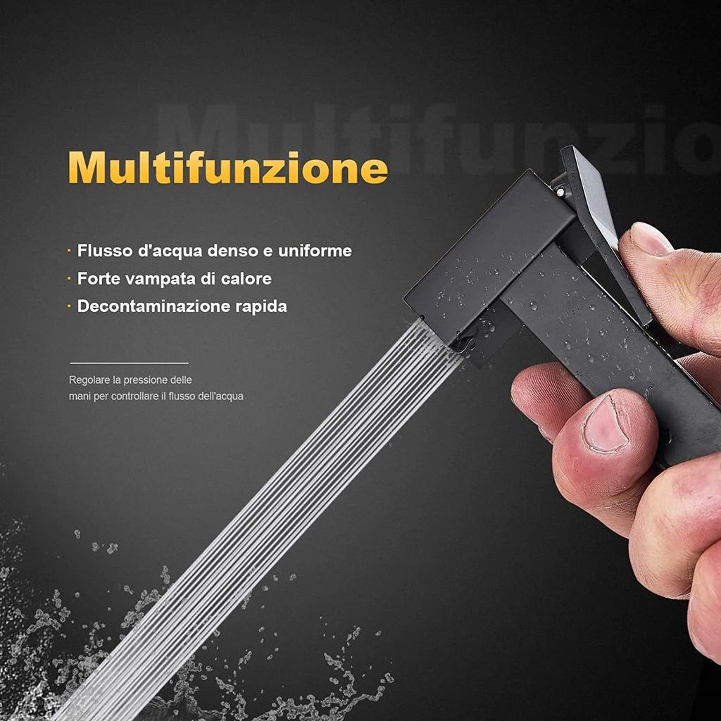 Pirinç Bide Musluk Tek Soğuk Su Musluk El Bide Sprey Duş Seti Tuvalet Shattaf Püskürtücü Douche Hijyenik Duş Siyah