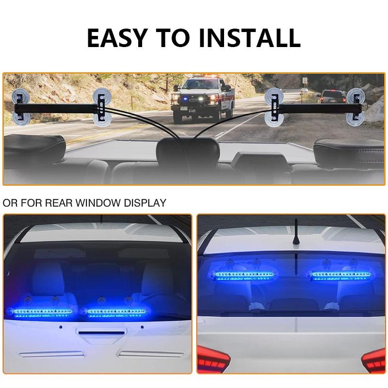 12LED Emergency LED Strobe Light Police for Car Truck Red Blue Amber White LED Flasher Beacon Warning Lamp Car Light Assembly