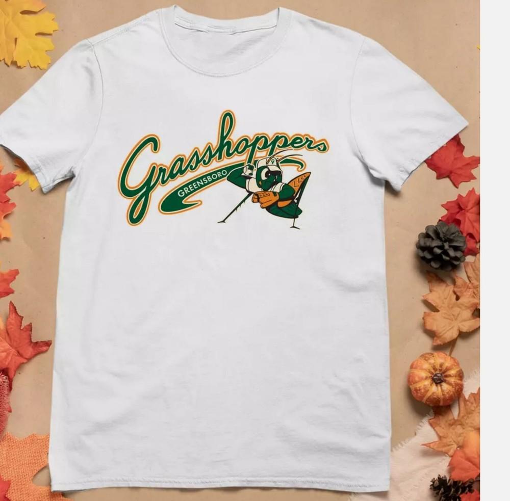 Greensboro Grasshoppers T-shirt White Tee All Sizes S-4XL