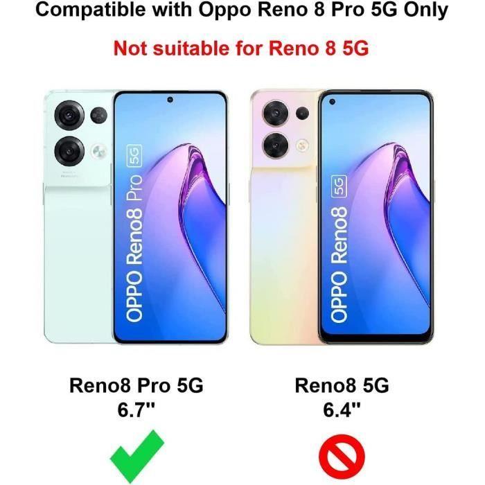 Protective Case - E.F.CONNECTION - for OPPOReno 8 Pro 5G - Soft Silicone - 2 Tempered Glass - Blue