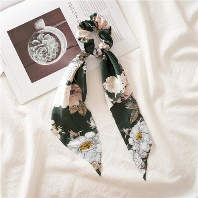 Chiffon Floral Knot Ponytail Headband , Large Intestine Loop Headband , Cross ,border Women's Rubber Band Headband