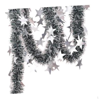 Stars Christmas Tinsel Garland Xmas Decor Glittering Holiday Hanging Decoration