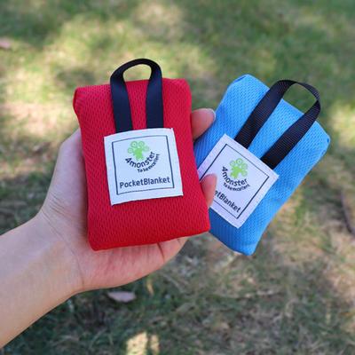Mini Pocket Picnic Blanket Portable Foldable Picnic Mat with Handle Waterproof Sand Proof Nylon Mat Hiking Travel Beach Blanket Outdoor Camping