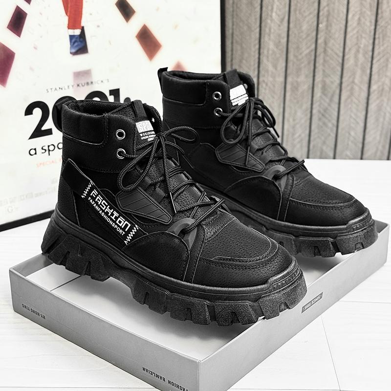 Fashion 2025 High-end Street Shoes Khaki - Thick Soled Fashionable Sports Shoes, Men's Urban Walking Shoes Fashion Hiking Boots Cowboy