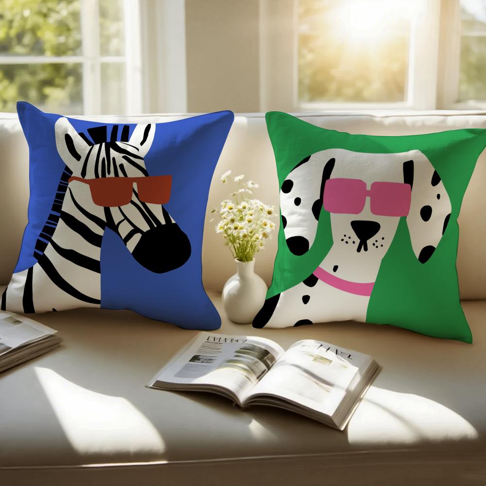 Cartoon Animal Pillow Case Cushion Cover Soft Washable Pillow Case Multi-Scene For Couch Bed Travel Office Use