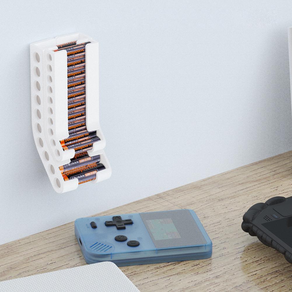 Batterieaufbewahrungs-Organizer Wandhalterung AA & AAA Kombi Kleiner Batteriehalter Batteriebehälter für 10 AAA & 10 AA Batterien Lagerung