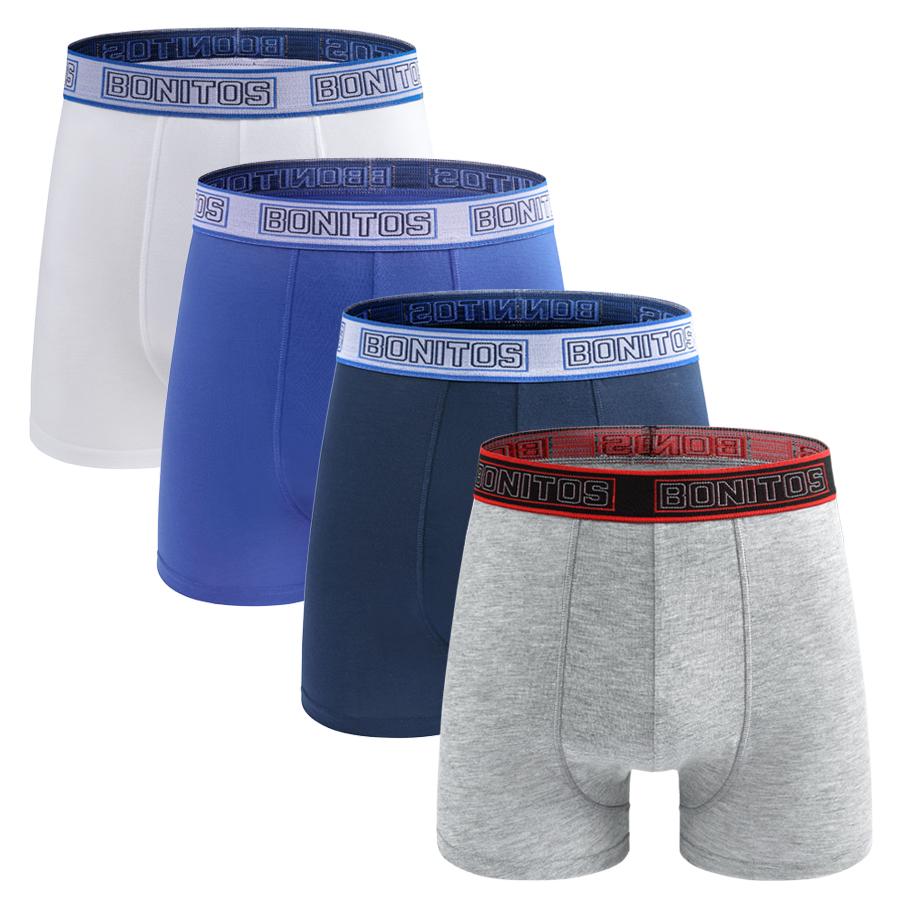 4 Pieces/pack Mens Polyester Boxer Briefs Letter Belt Men's Panties New Boxers Underwear For Man Shorts Sexy Men Underpants