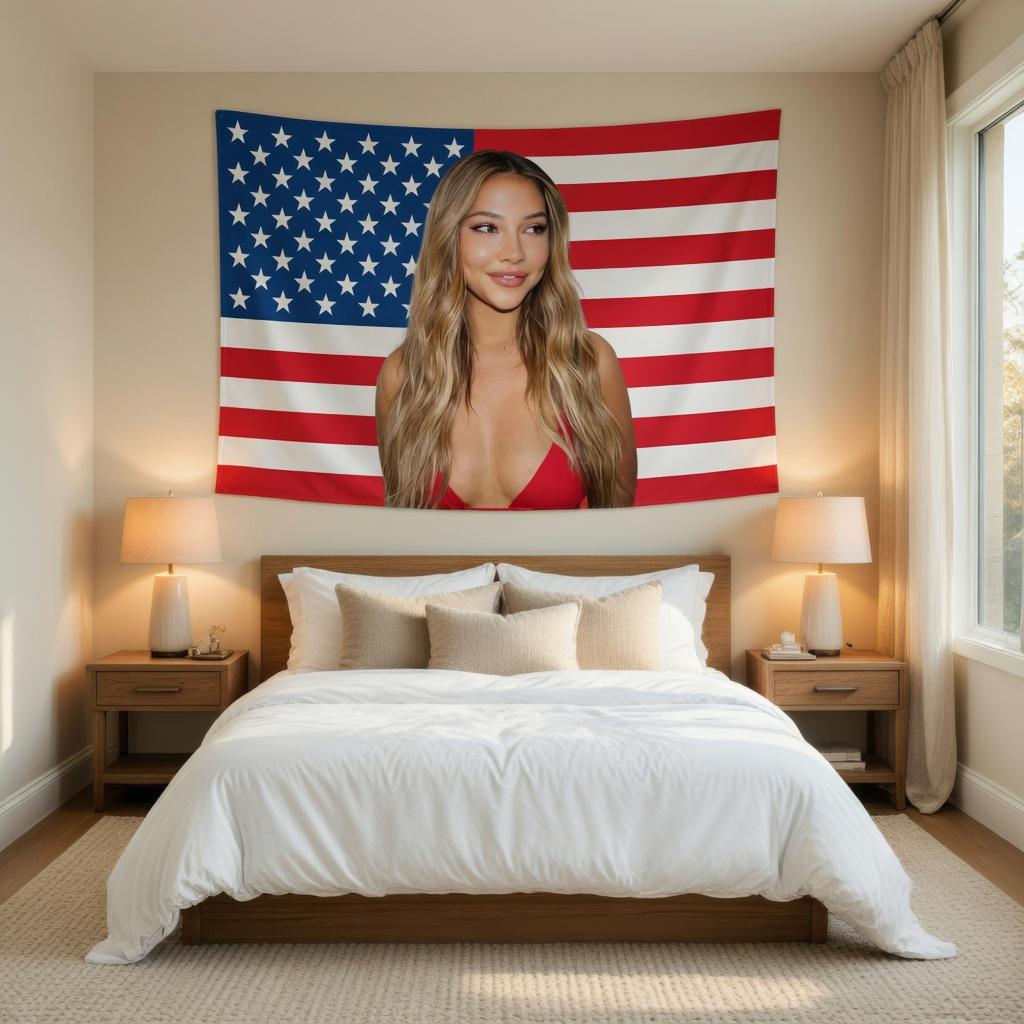 

Сара Кэмерон Outer Banks Гобелен Флаг США Настенное панно Декор для дома, спальни, общежития Наружный фон Идеальный подарок для фаната 74x94cm(29x37in)