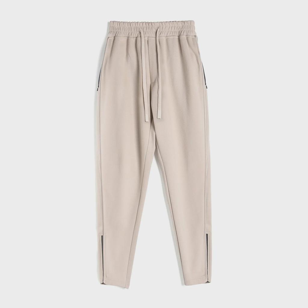 Men's Slim Fit Zippered Cotton Sweatpants for Spring & Autumn – Casual Outdoor Sportswear