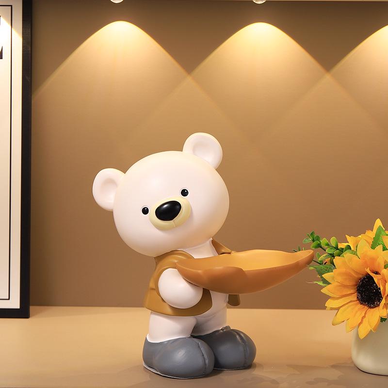 Adorable Bear Resin Decoration for Entryway Key Storage