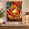 Charizard Custom Name Diamond Painting Personalized 5D Full Drill DIY Diamond Art Home Decor