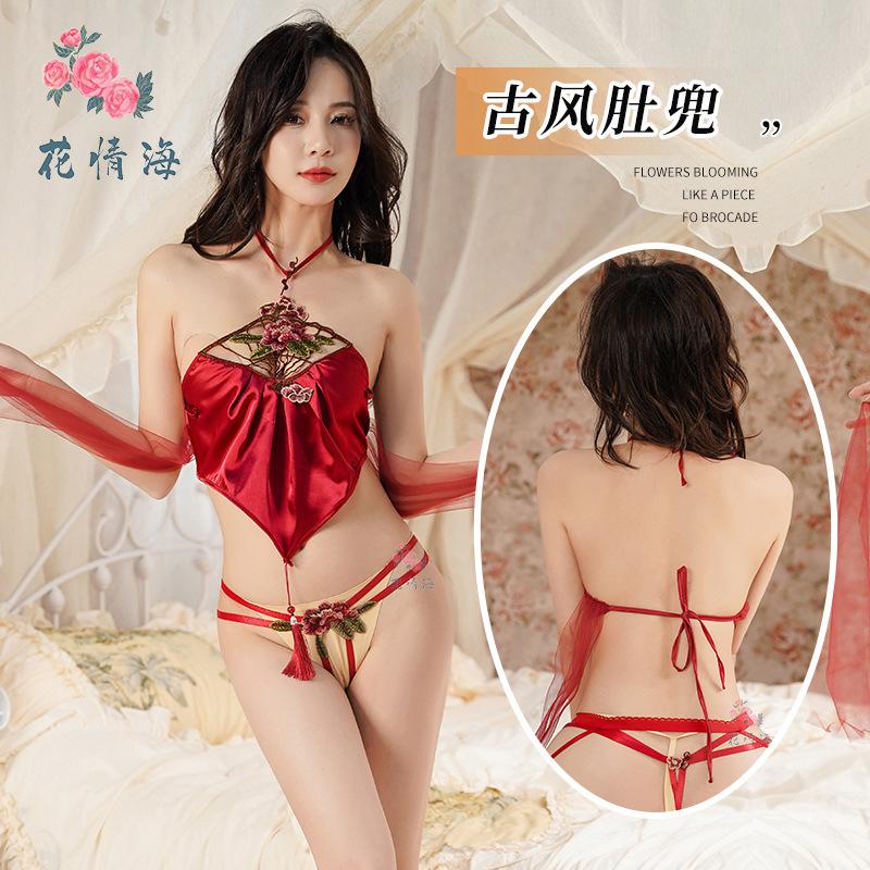 Sexy pure desire style Hanfu ancient clothing high-end sense belly pocket bed seduction passion new court style