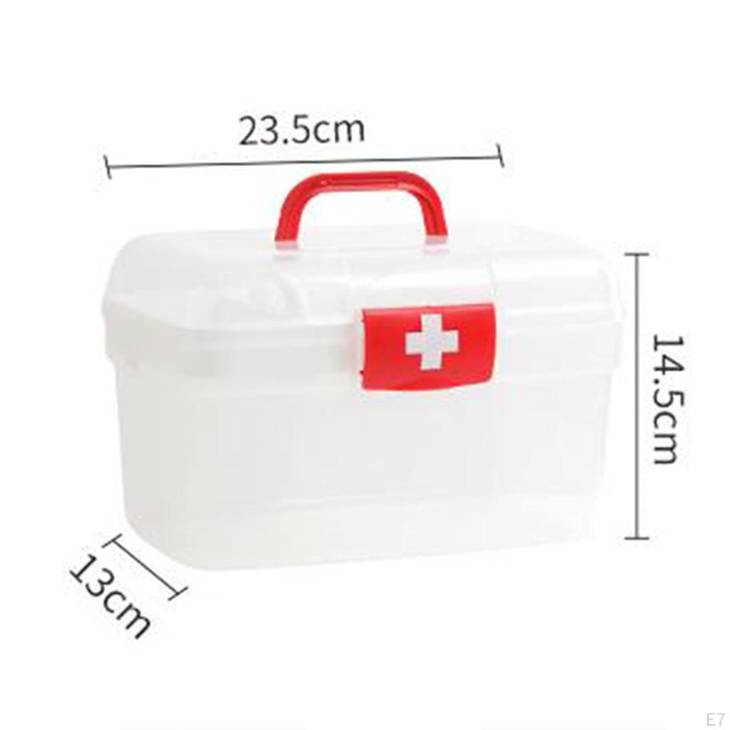First Aid Case Storage Box Multi Purpose 2 Layer Dustproof Container for Hiking