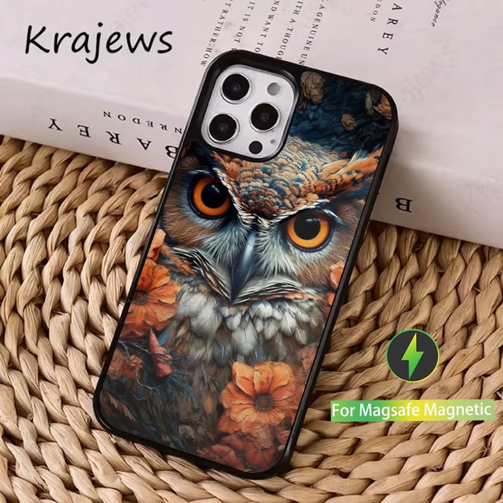 

Милый C-Цветной Сова B-Птица Чехол для Телефона Для iPhone 16,15,14,13,12,11,Pro,Max,Plus,Mini, Magsafe,Магнитный Беспроводной Зарядный Чехол iPhone16promax