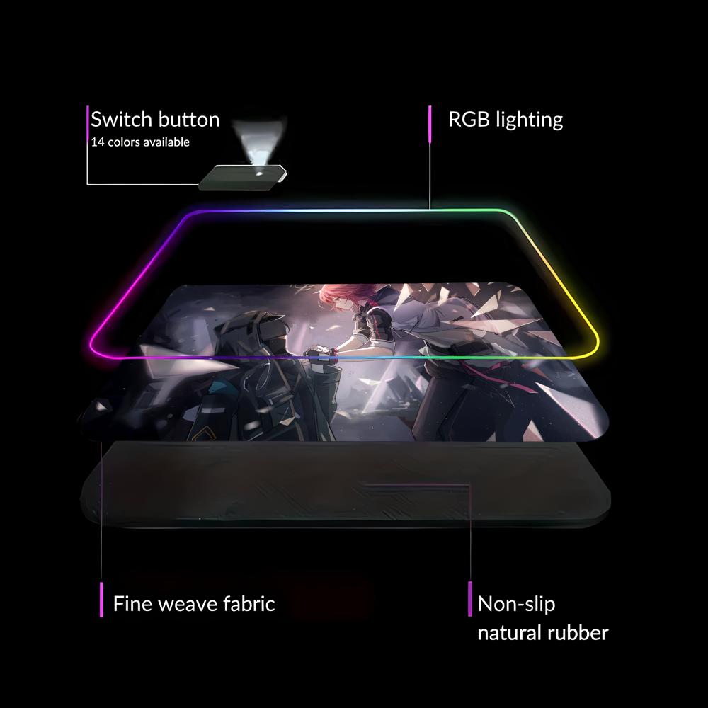 Arknights Gabinete Mouse Pad RGB Gaming Mouse Pad HD Gamer Large LED Light XXL MousePads PC Computer pad Non-slip