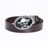 Lotte Jinsen Retro Leather Skull & Star Youth Belt, Trendy Fashion Cowhide Waistband