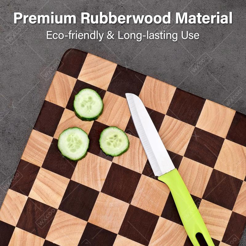 Acacia Wooden Cutting Board Thicken Splicing Checkerboard Solid Wood Non-slip Chopping Board for Cut Fruit Vegetable Board
