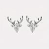 1 pár roztomilých stylových vsazených geometrických náušnic s umělým zirkonem s motivem jelena, stylové a vynikající náušnice, odpovídající náušnice