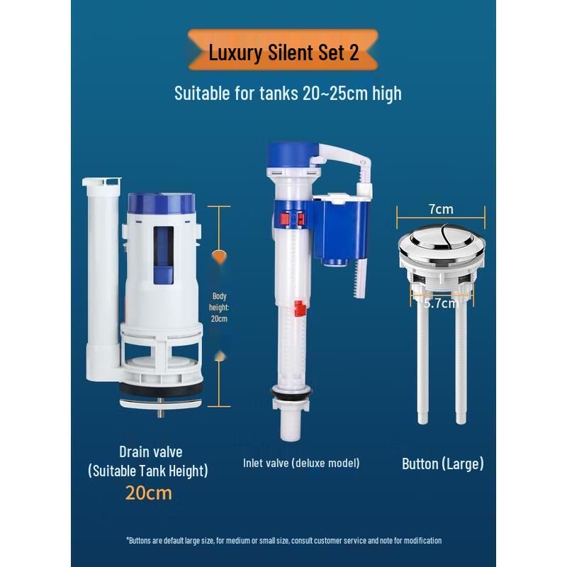 Handunyou Luxury Toilet Fill & Flush Valve Kit