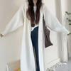 Cozy Hooded Long Knit Cardigan - Thick, Loose Mid-Length Sweater for Autumn/Winter