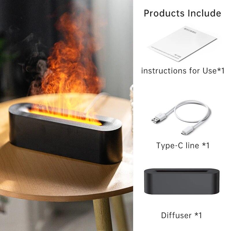 Kreativer Kamin-Luftbefeuchter, wasserloser, automatisch abschaltender Aroma-Diffusor für ätherische Öle mit LED-Licht und Fernbedienung als Geschenk für zu Hause