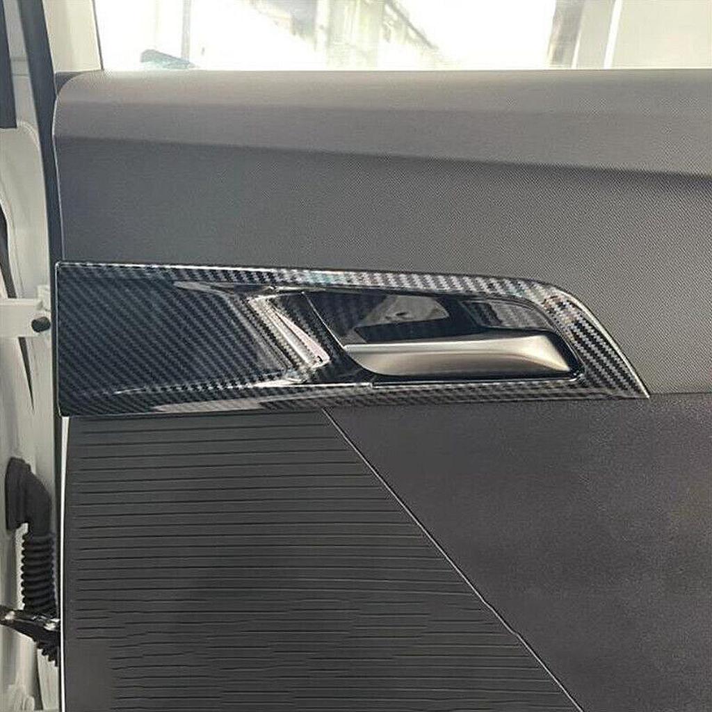 Durable Carbon Fiber Style Inner Door Handle Cover Stickers Catch Bowl Trim Insert Bezel Frame for MG4 EVMulan 2022-2024