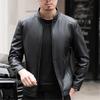 Autumn Genuine Leather Jacket Men's Business Casual Stand Collar Sheepskin Leather Jacket Short Large Size Leather Jacket