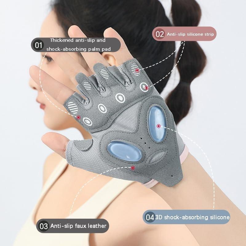 Fitness Cycling Gloves Half Finger Outdoor Sports Training Golf Mittens Silicone Anti Slip Wear Resistant Ice Silk Breathable