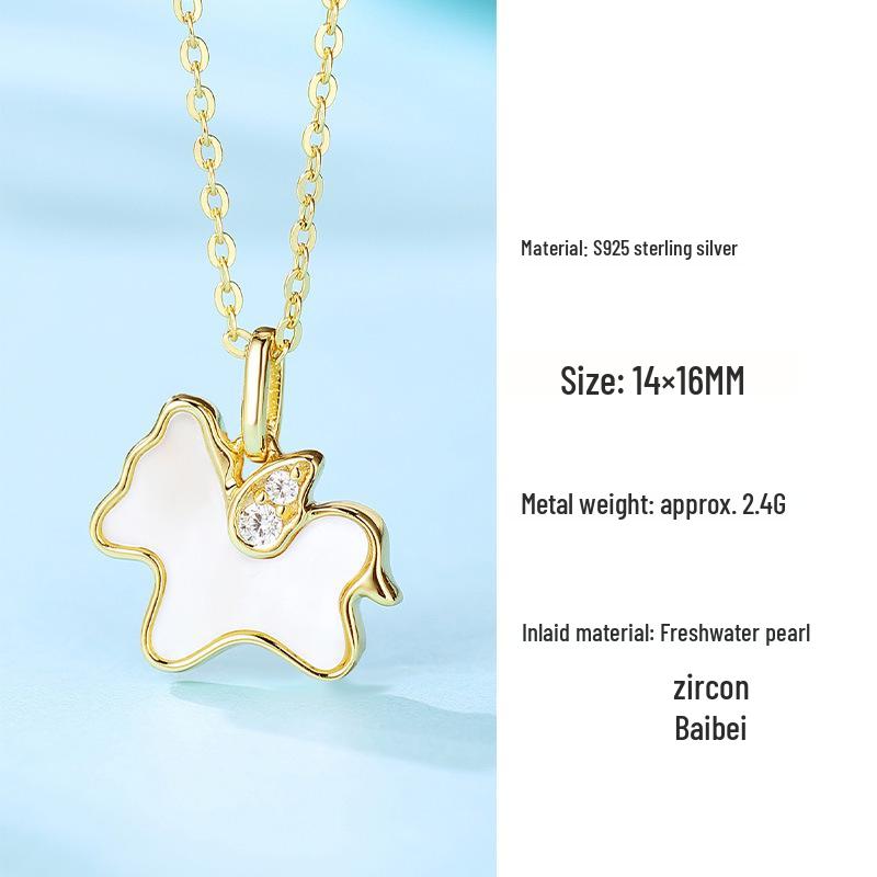 S925 Sterling Silver Pegasus Necklace – Light Luxury Korean Style Clavicle Chain for Women 925 sterling silver